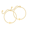 Moeder en dochter armband kruisjes goud
