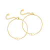 Moeder & dochter armband double heart goudkleurig