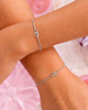 Zilveren dubbele hartjes armbanden