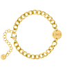 Schakelarmband heren met letters goud