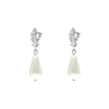 Sparkle oorbellen met faux pearl in ivoor kleur