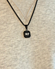 Zwarte heren ketting met gravering