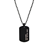 Dog tag ketting met naam en datum zwart