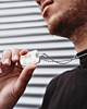 Graveerbare dog tag ketting met naam en datum voor heren