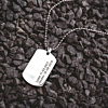 Dog tag ketting zilver met gravering