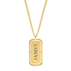 Graveerbare tag ketting heren goudkleurig