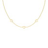 Ketting met 3 hartjes goudkleurig