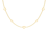 Ketting met 5 hartjes goudkleurig