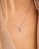 Zilveren ketting met bloem