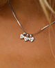 Hartjes ketting met namen zilver