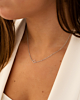 Zilveren ketting met klavertje