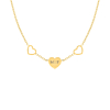 Initial ketting with triple love goudkleurig
