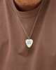 Zilveren heren ketting plectrum met gravering