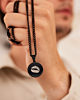 Kus afdruk ketting zwart