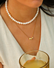 gouden initial ketting met parelketting gecombineerd
