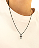 zwarte heren ketting met kruisje