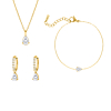 Set crystal drop goudkleurig