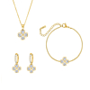 Lucky clover sieraden set goudkleurig