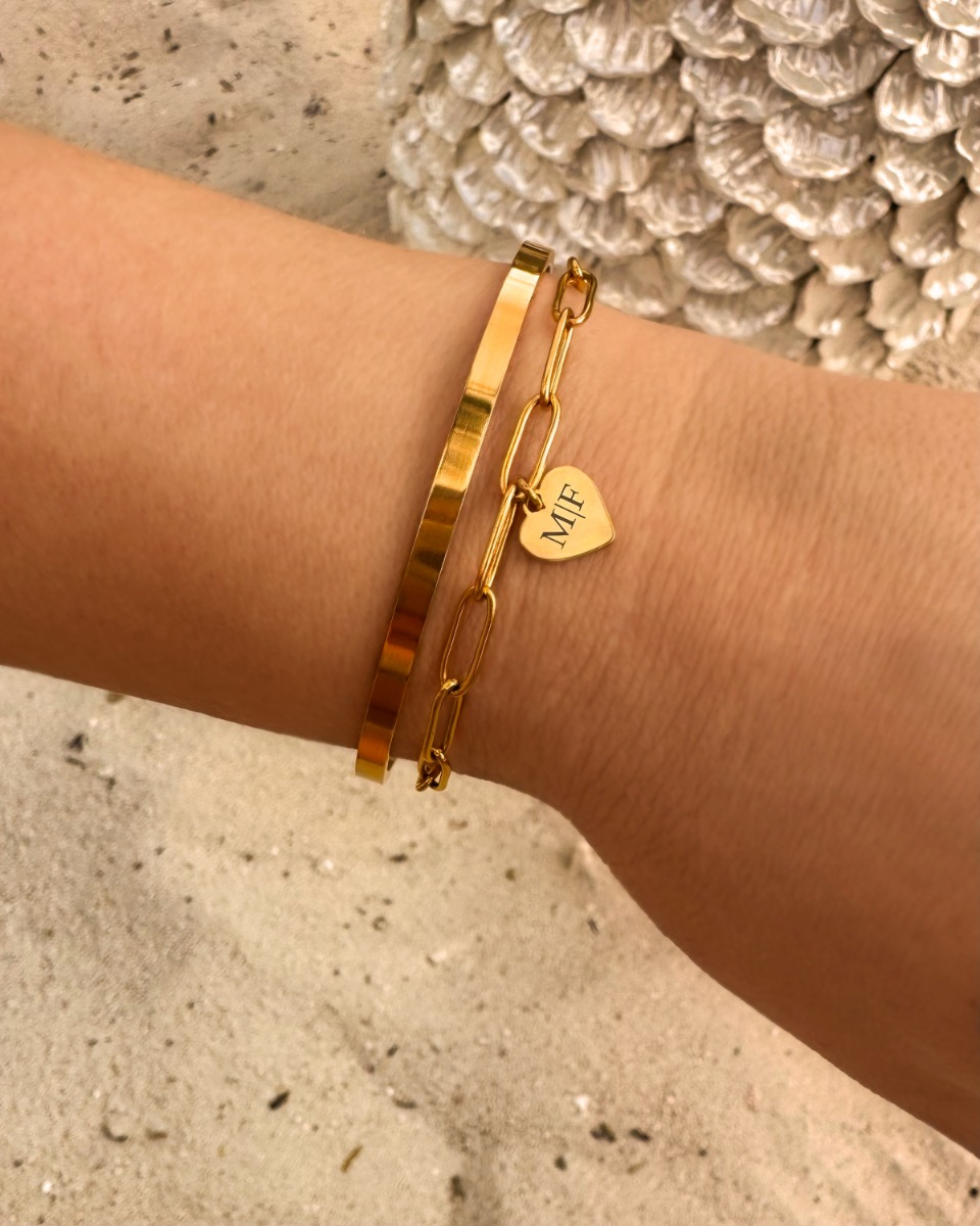 Gouden armparty met bangle