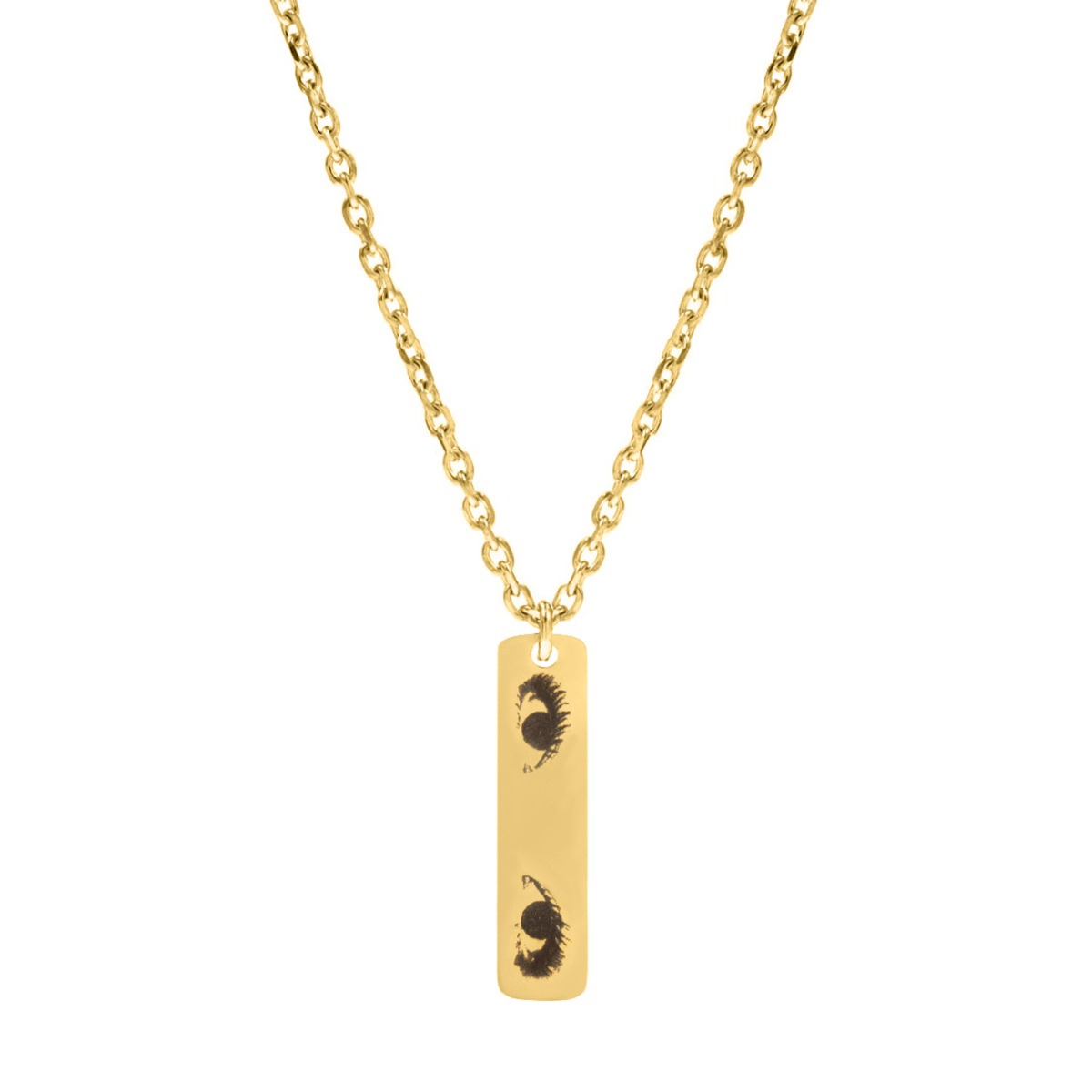 Graveerbare heren ketting met ogen goudkleurig