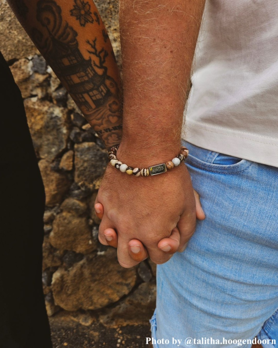 Graveerbare heren armband kralen mix