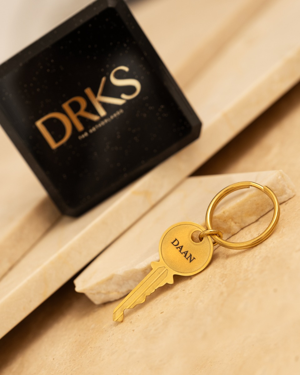 Sleutel sleutelhanger goud