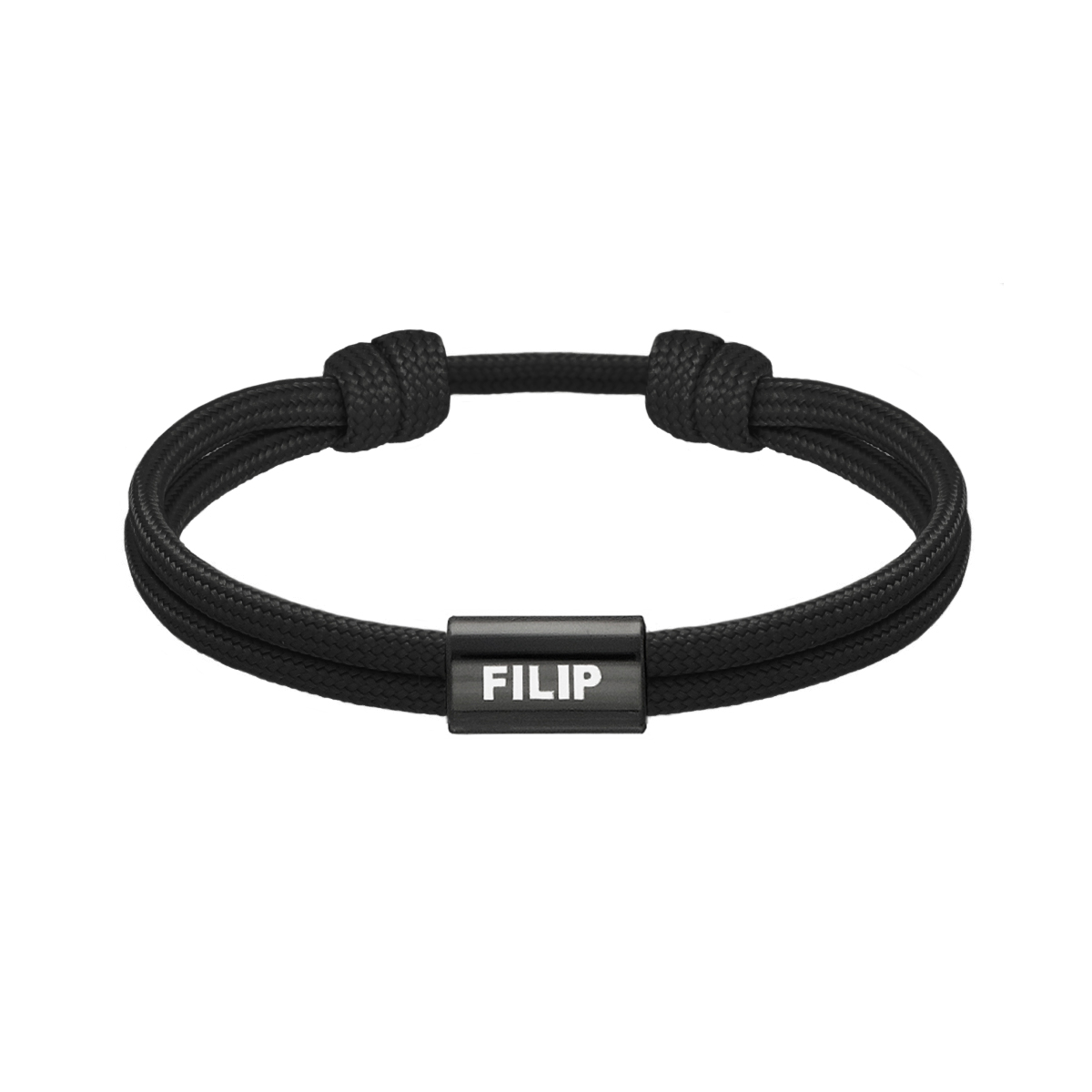 Naam armband heren zwart