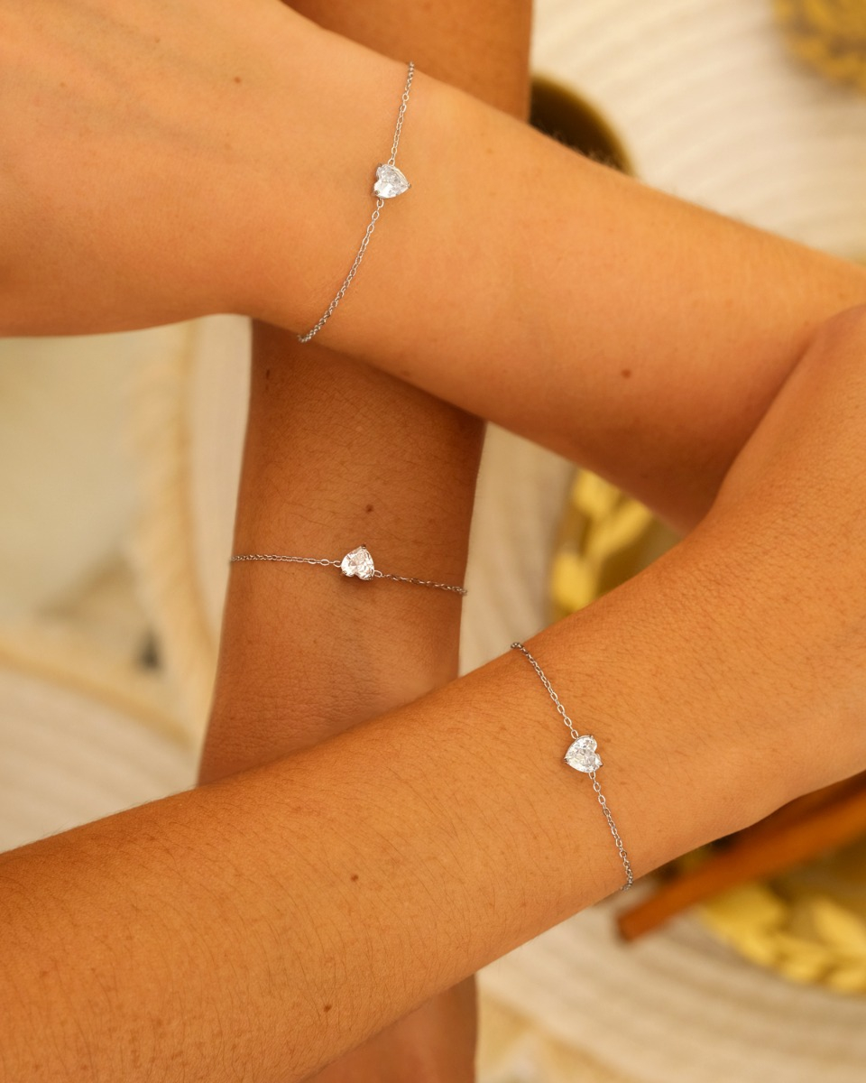 Zilveren hartjes armbanden
