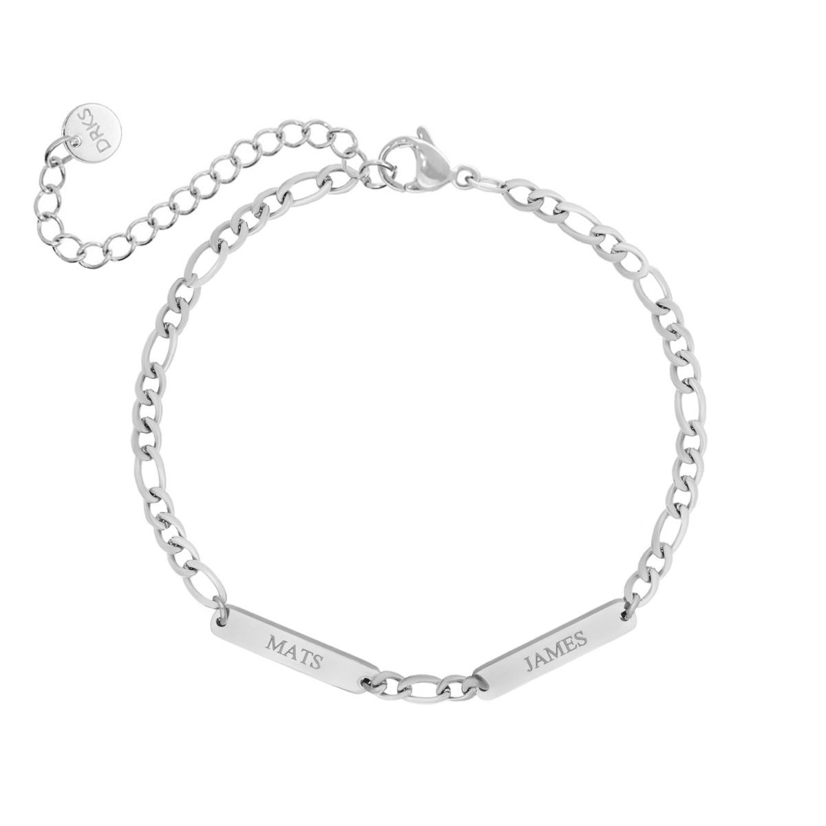Schakelarmband dames zilver met gravering