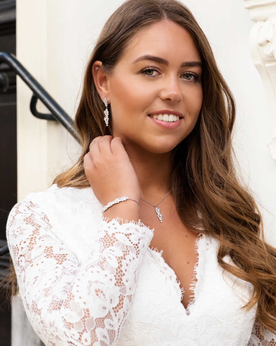 Zilveren bruidssieraden set sparkle