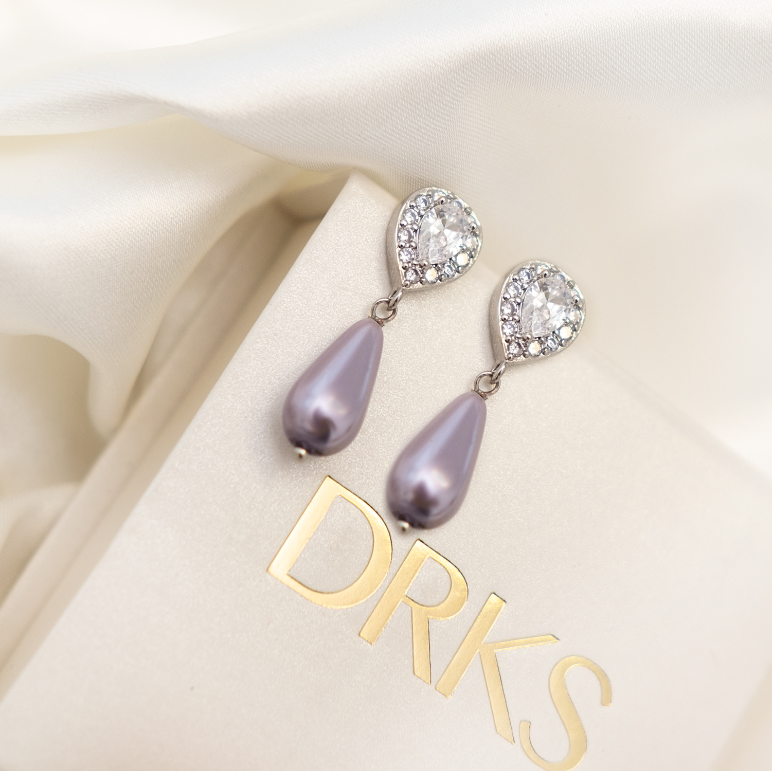 Faux Pearl Oorbellen Lila
