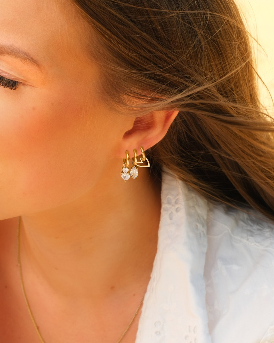 Gouden earparty steentjes
