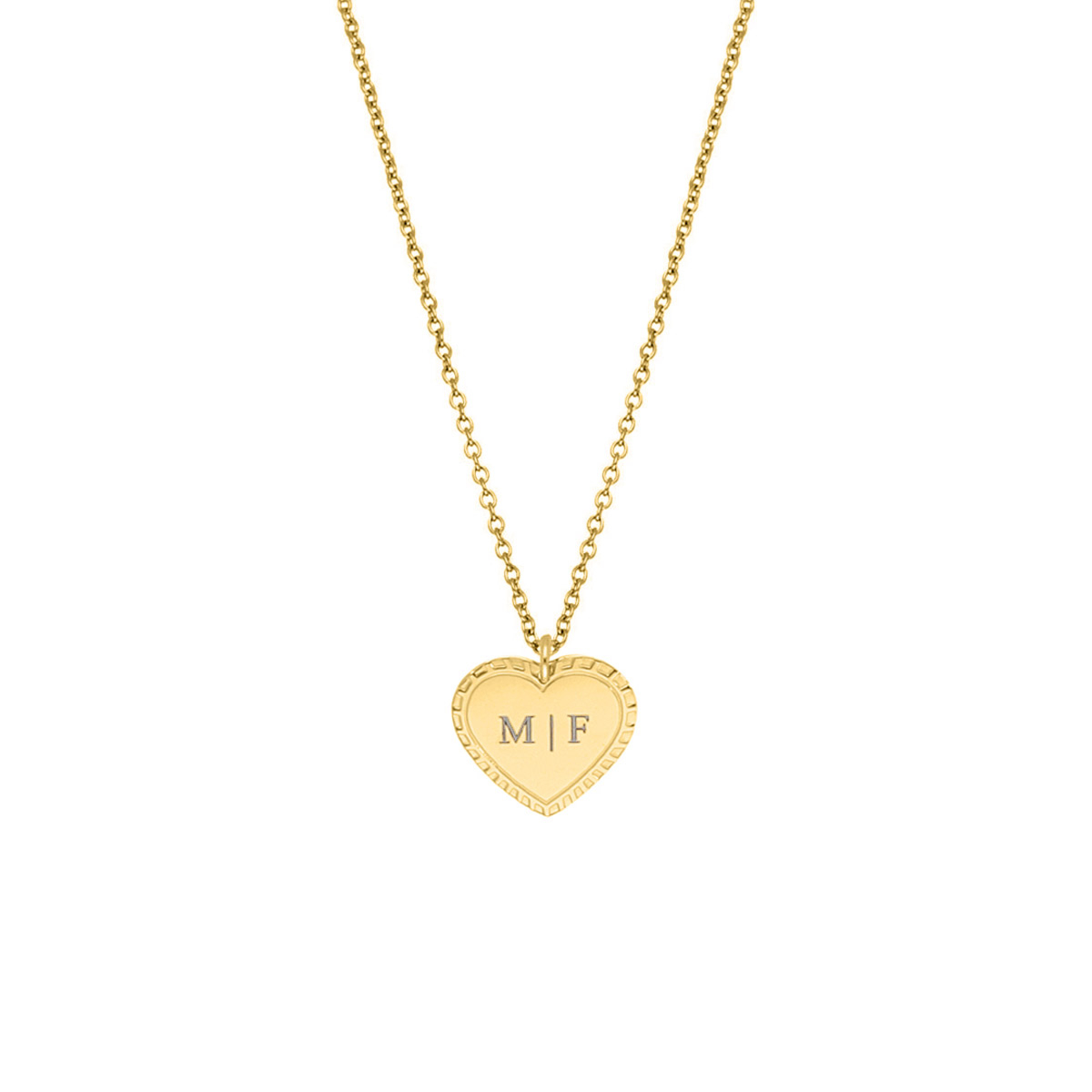Ketting graveren vintage hartje goudkleurig