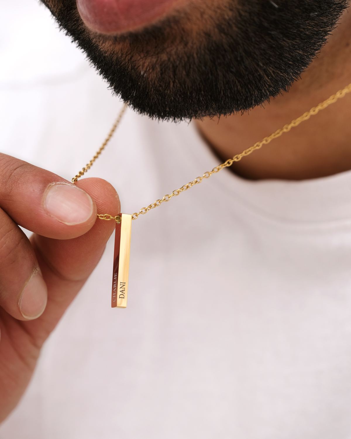 Gouden mannen ketting met namen