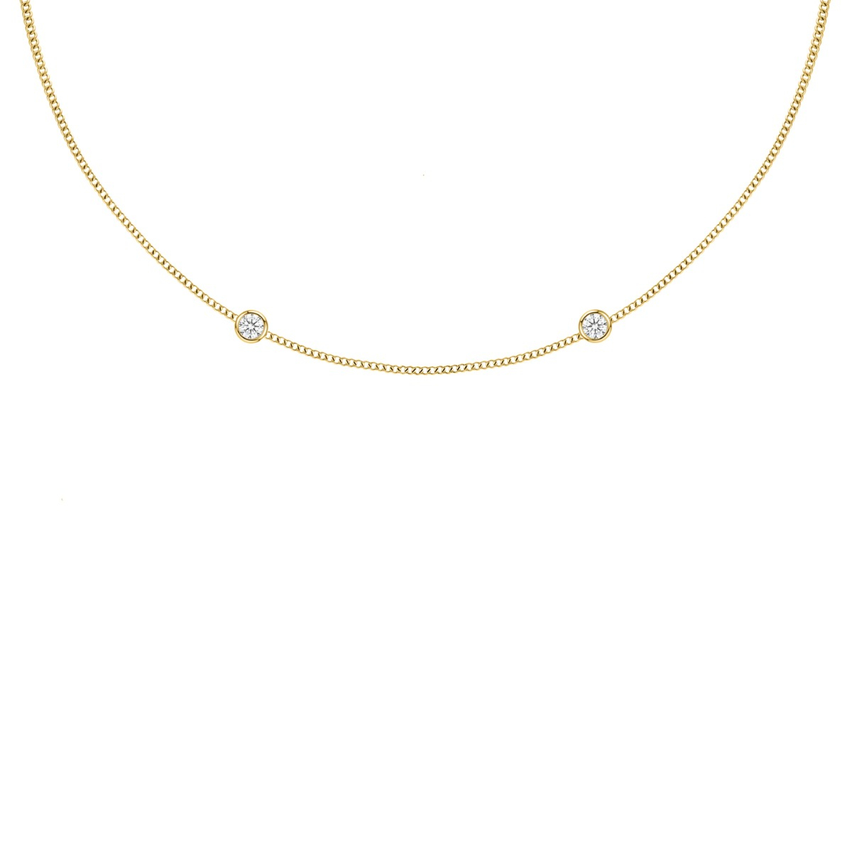 Loved ones ketting 2 steentjes goudkleurig