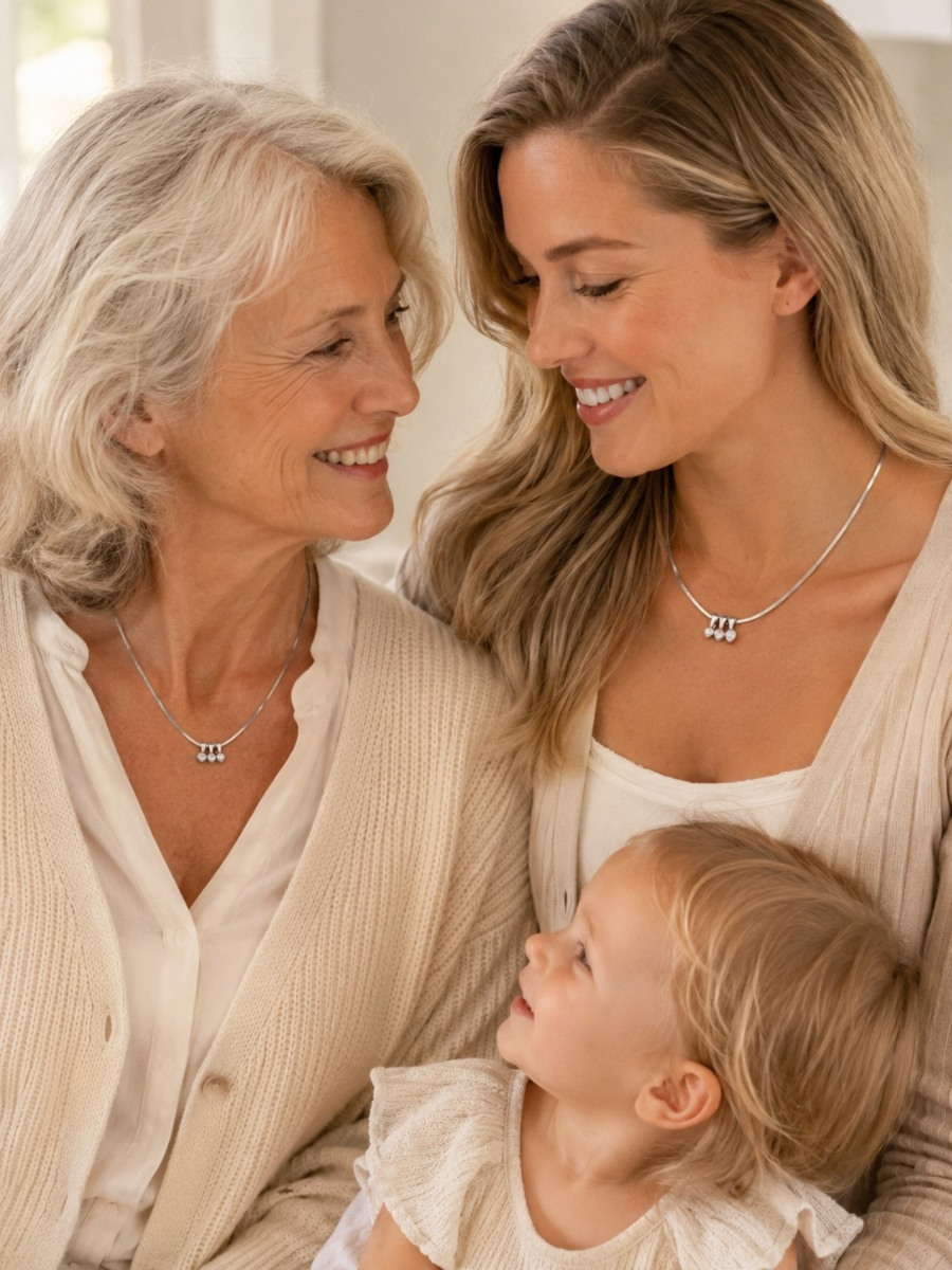 Familieketting met hartjes