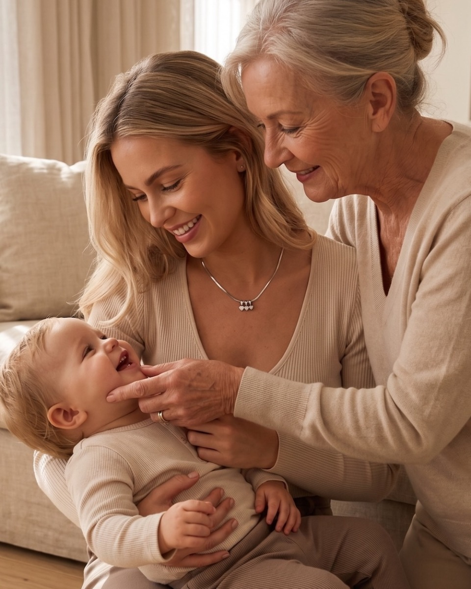 Familieketting met hartjes