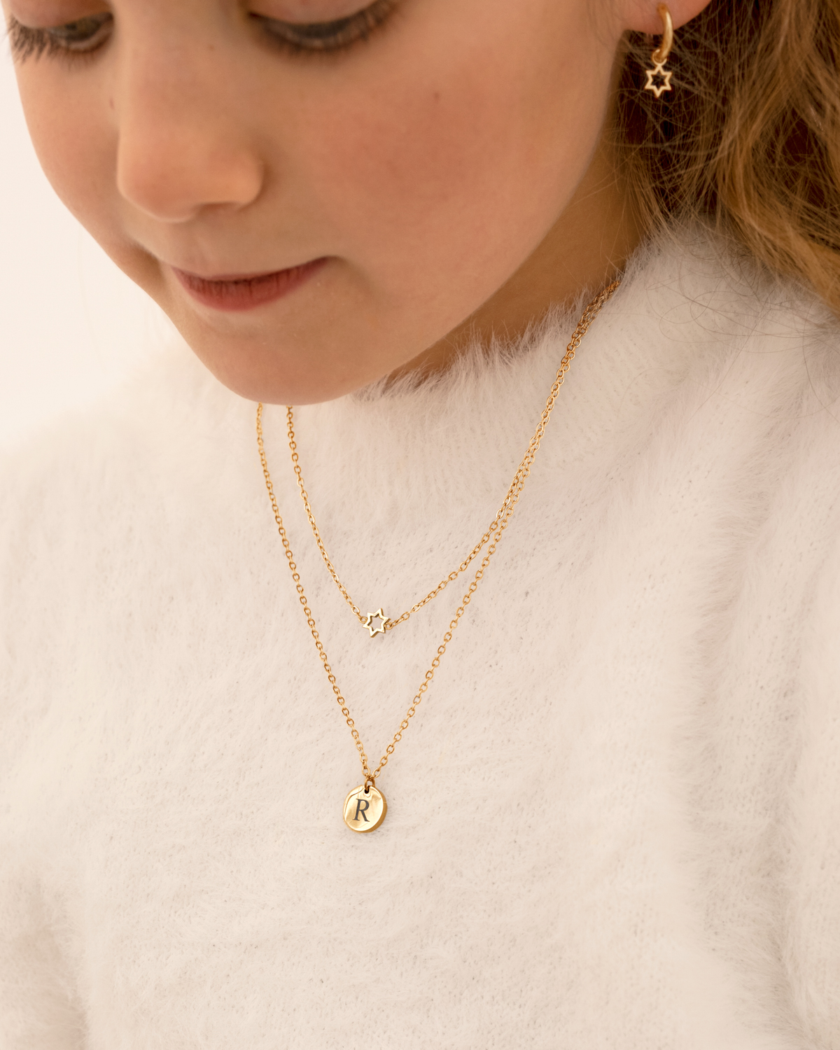 Gouden kids ketting met star