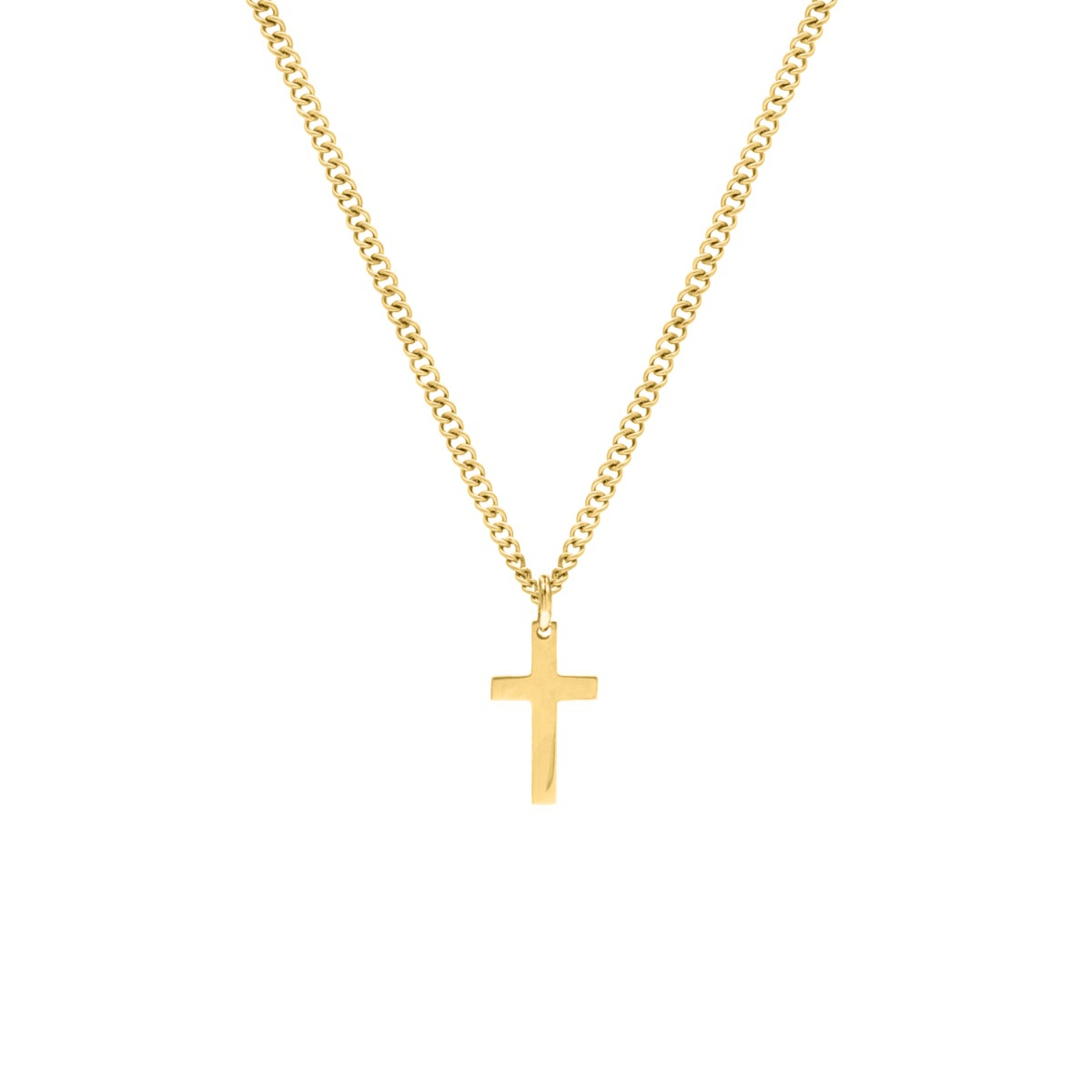 Heren ketting met kruis goudkleurig