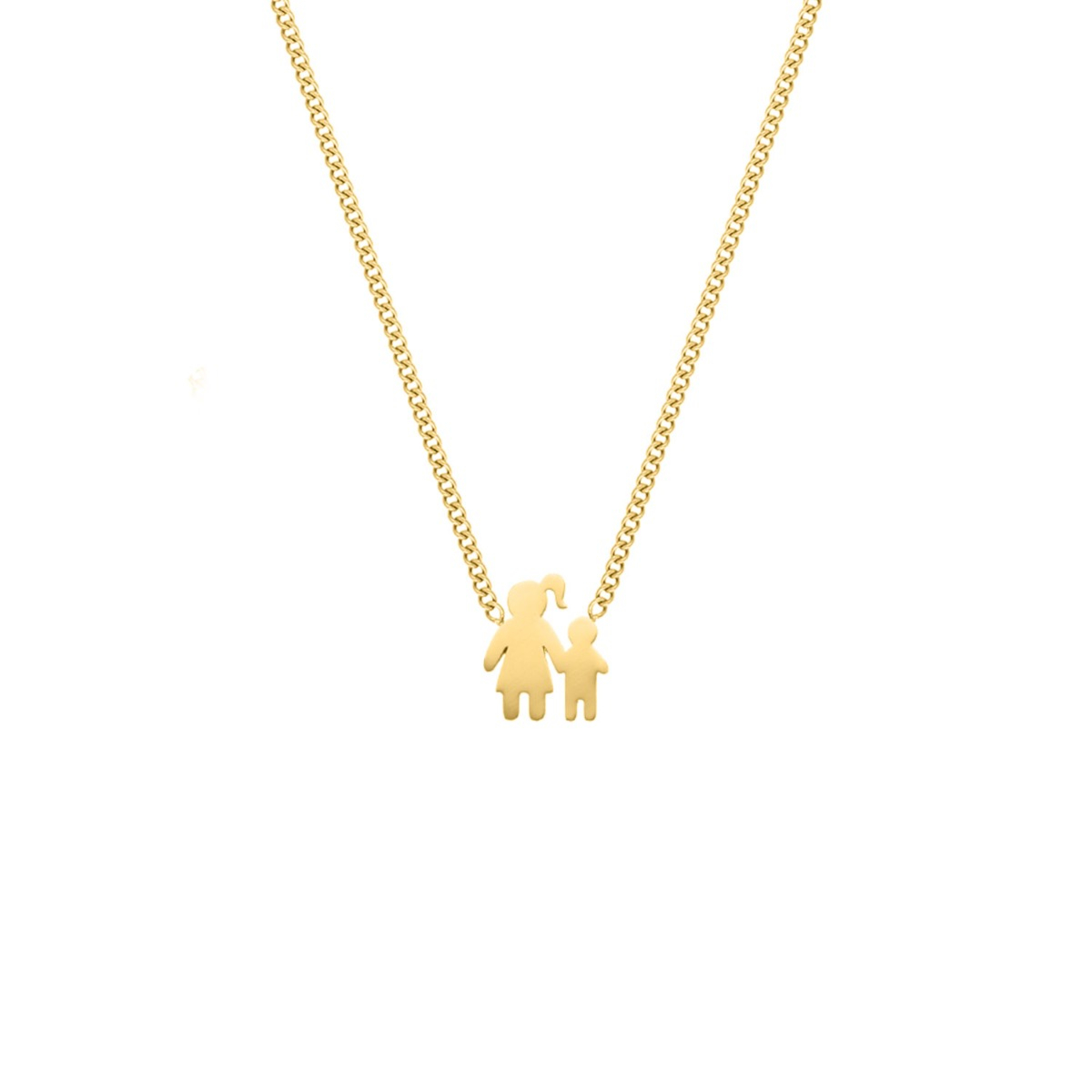 Ketting moeder en kind goudkleurig