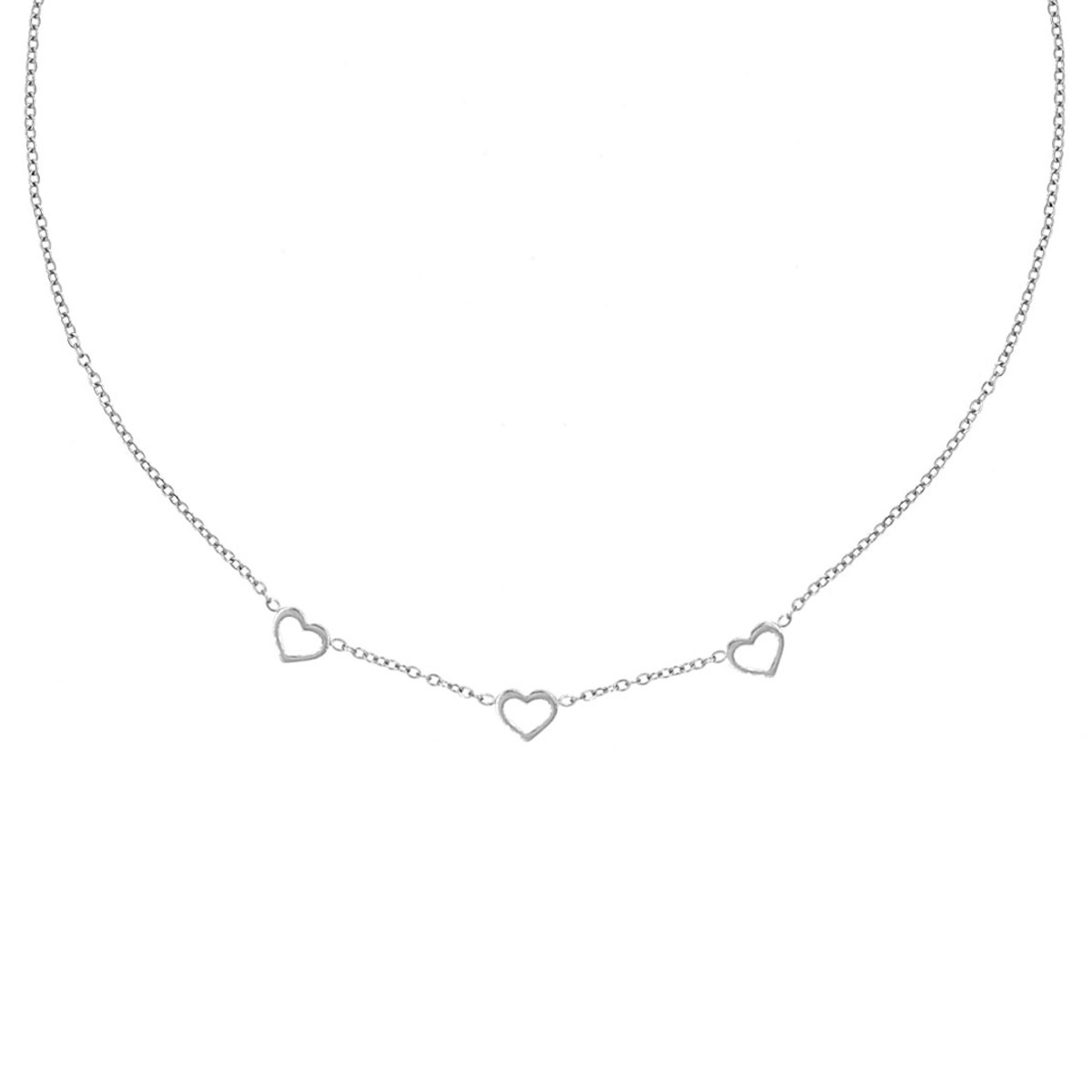 Ketting hartjes zilver