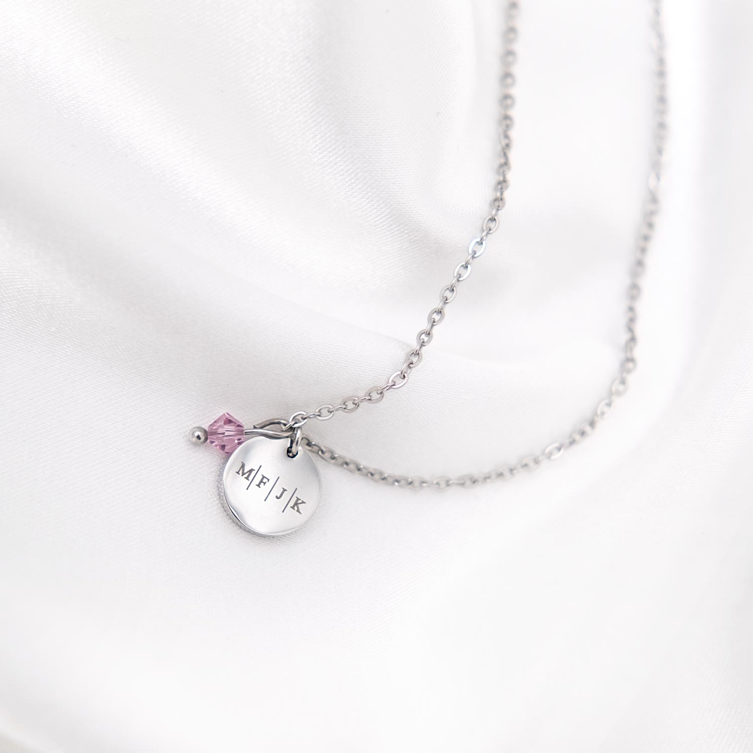 Graveerbare ketting birthstone