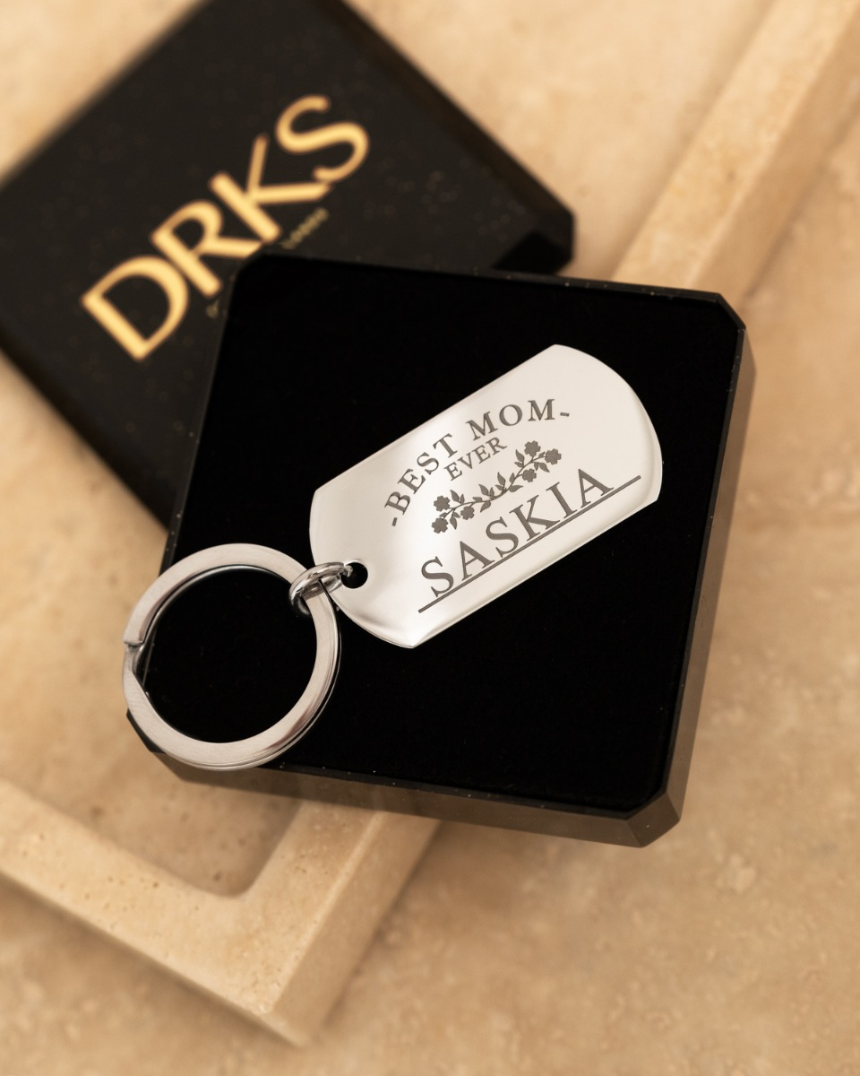 sleutelhanger voor mama in het zilver