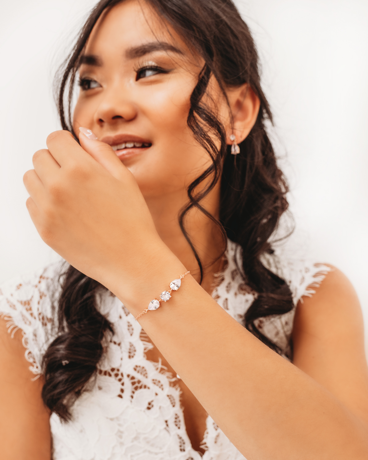 Bruids armband in rose goud 