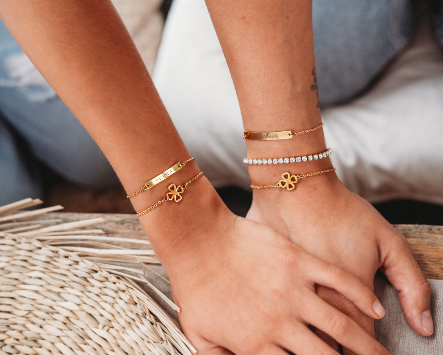 Moeder & Dochter Steel Clover Goud Kleurig
