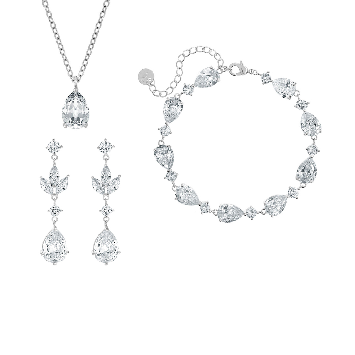 Bruidssieraden set met hanger oorbellen