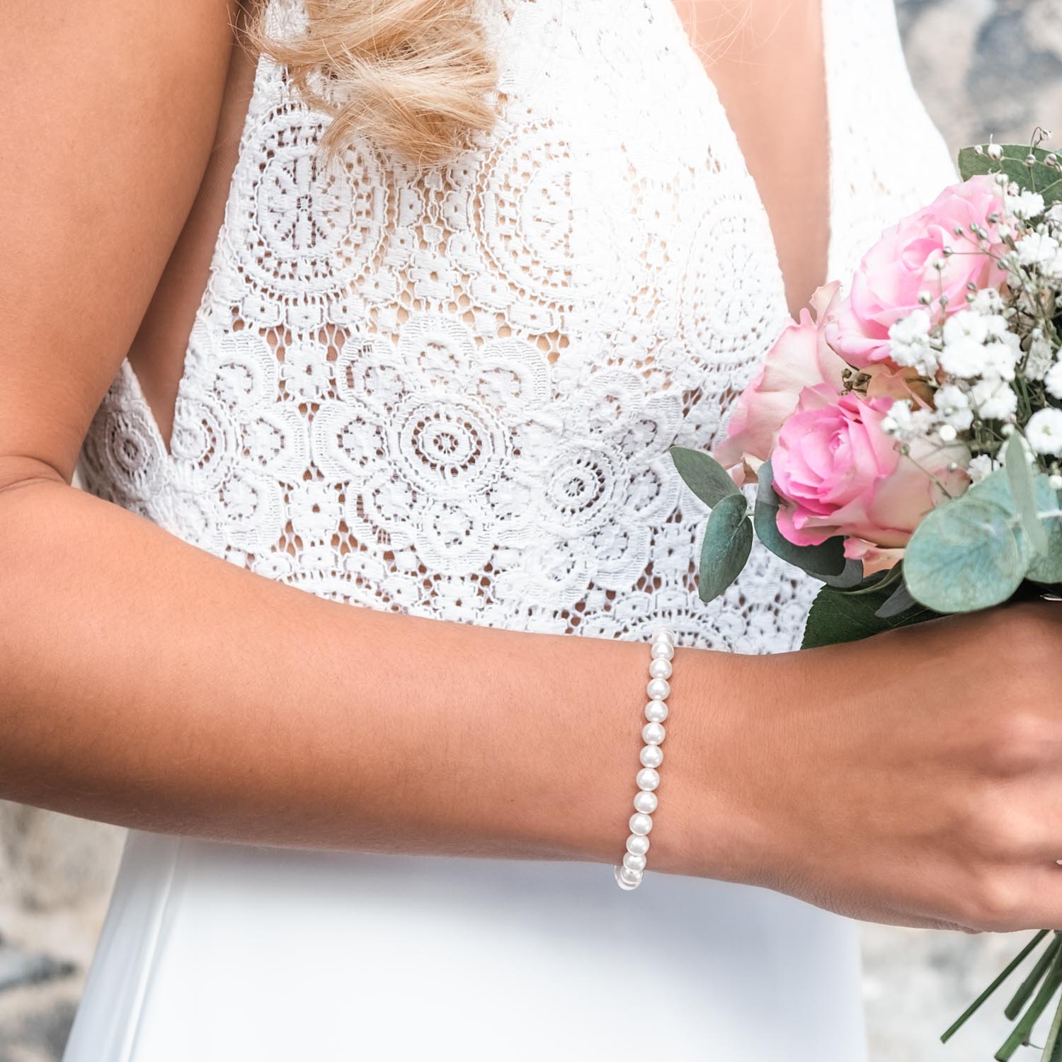Ever Faith Prachtige faux parel bruiloft sieraden voor bruid