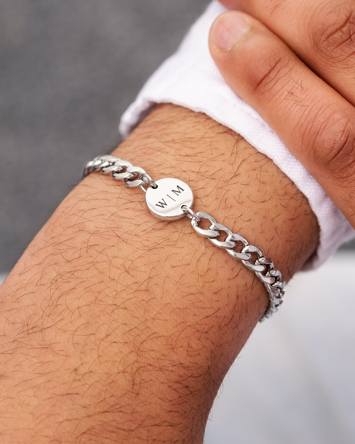 Armband voor heren, zilveren schakelarmband, 10/12/15 mm, roestvrij staal, schakelarmband, cadeau voor papa, zoon, broer, echtgenoot, Kerstmis, verjaardagscadeau, M-21,5 CM, Roestvrij staal
