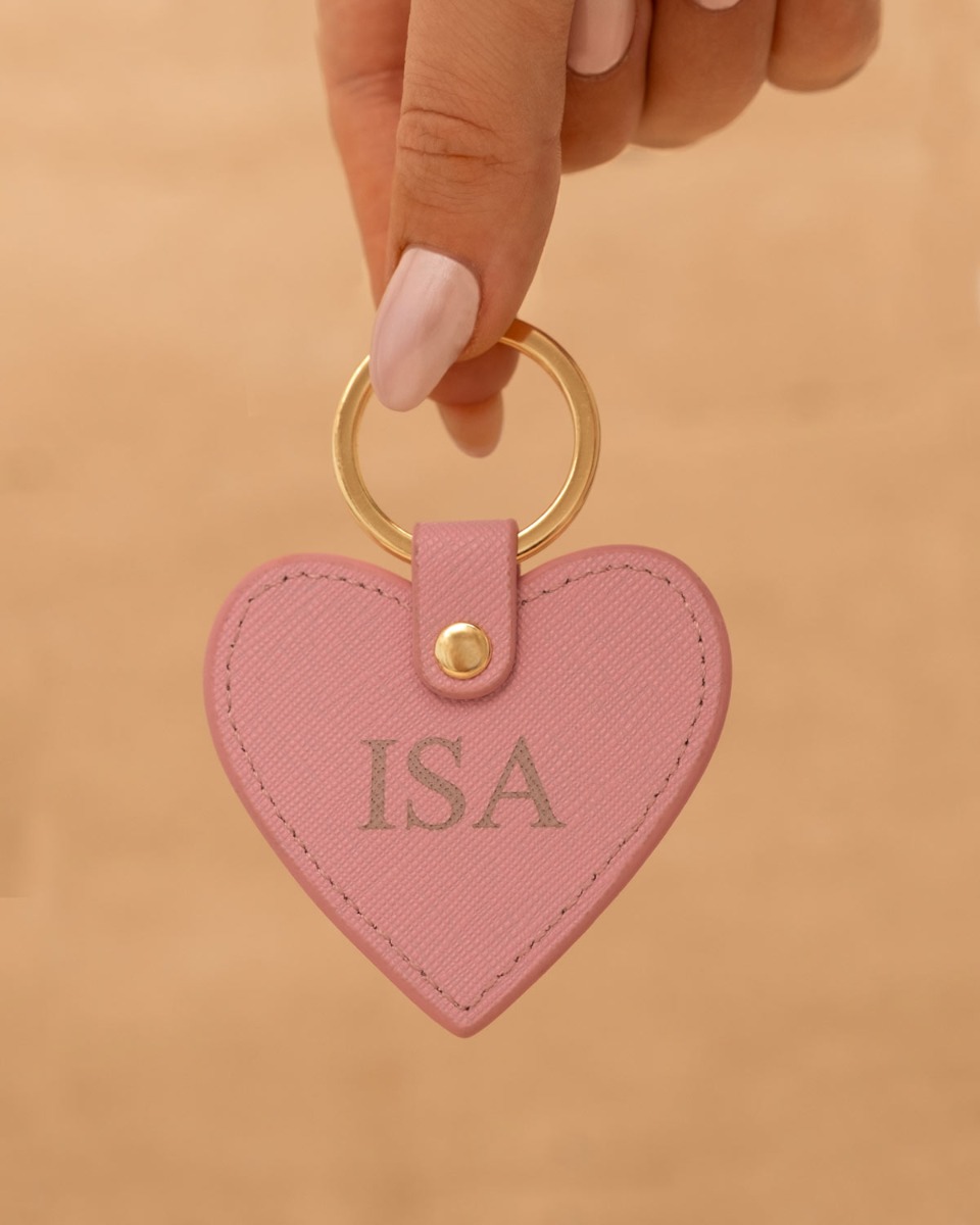 Sleutelhanger met spiegeltje - Hart & stipjes - Het juiste cadeau