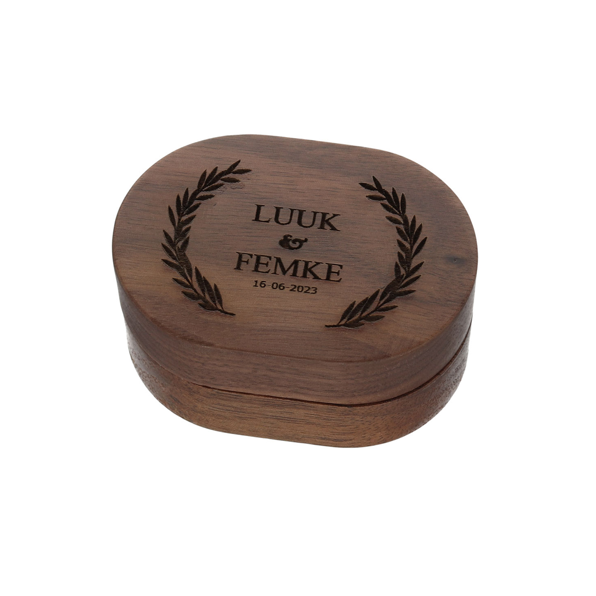 Gepersonaliseerde graveren houten trouwring doos | Aangepaste ring drager box cadeau | Houten Ringdoos - België